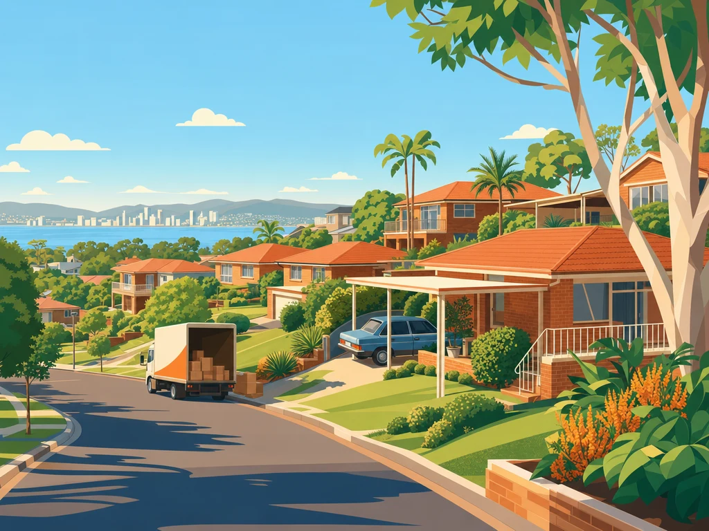 A sunny Wavell Heights street with family homes and a removal truck